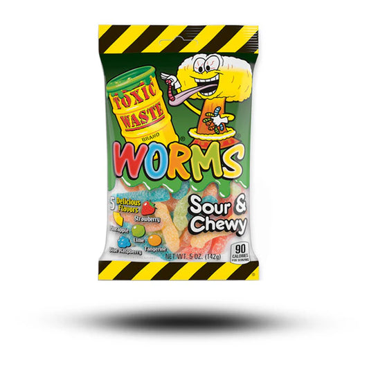 Toxic Waste Sour Gummy Worms 142g Packung