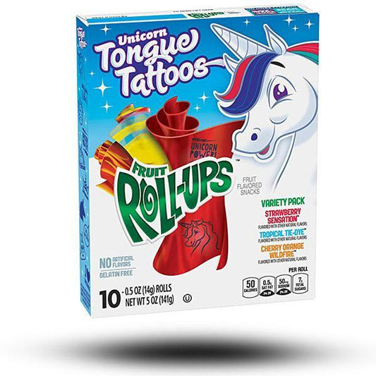 Unicorn Tongue Tattoo Variety Pack Fruit Roll-Ups 141g Packung
