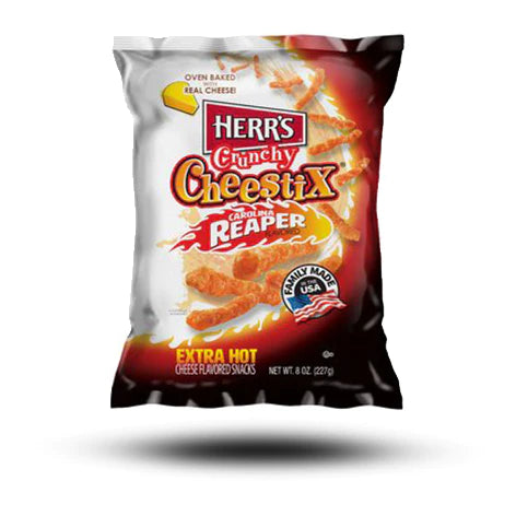 Herrs Crunchy Cheestix Carolina Reaper 227g Packung